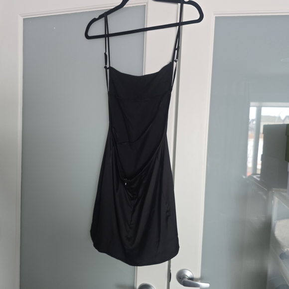 Black Slip Dress with Spaghetti Straps - Picture 2 of 3